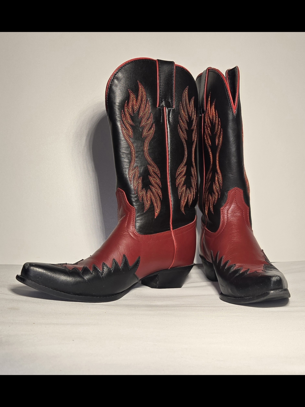 🔥Harley-Davidson Women's Vintage Red & Black Leather Cowboy Boots